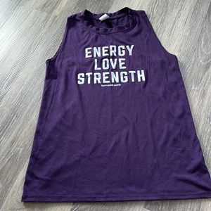 “Energy Love Strength” Burn Boot Camp purple tank size small